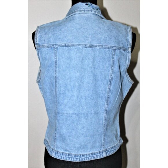 BILL BLASS JEANS embroidered vest M - Picture 7 of 8